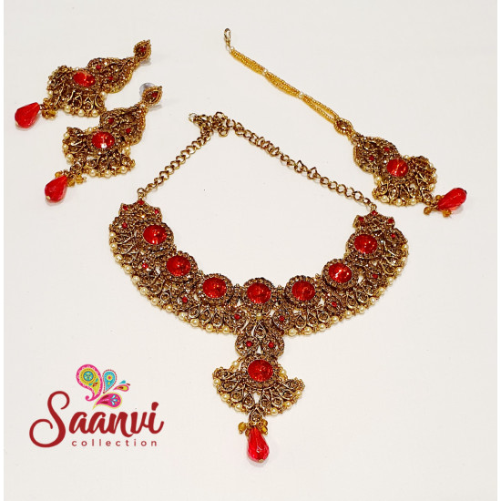 Red And Gold Jewellery Set