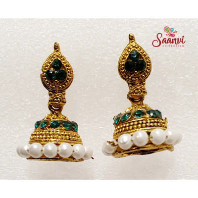 Gold And Green Earings