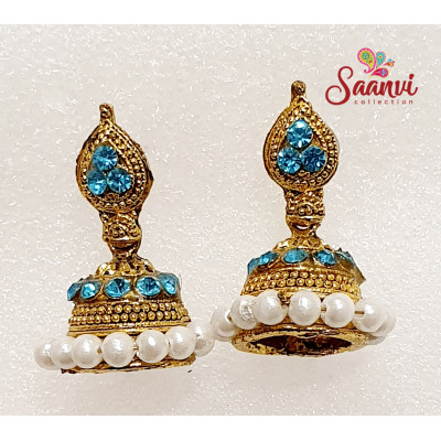 Blue And Gold Earings
