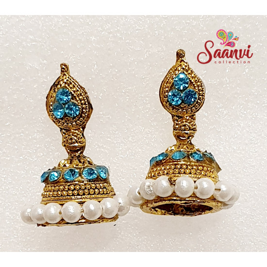 Blue And Gold Earings