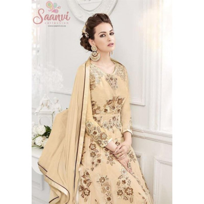 Beige And Brown Tone Anarkali Suit