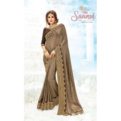 Unique Bronze And Gold Saree
