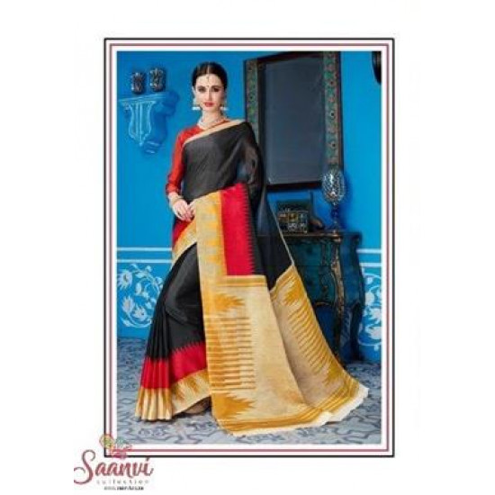 Black And Gold Silk Saree