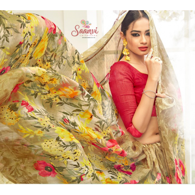 Fabulous For Spring Gold Saree