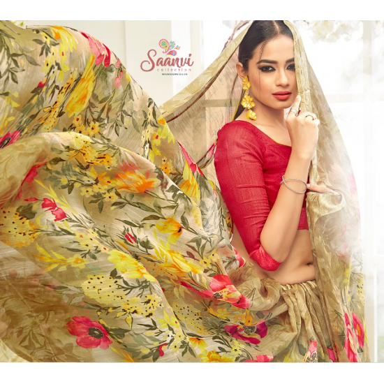Fabulous For Spring Gold Saree